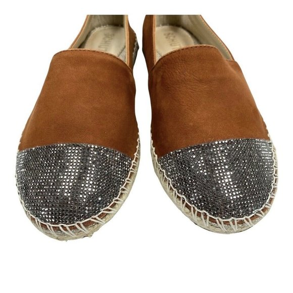 NEW Schutz Cherie Embellished Cap Toe Espadrille Embroidered Pumpkin Rust 6 - Picture 4 of 8